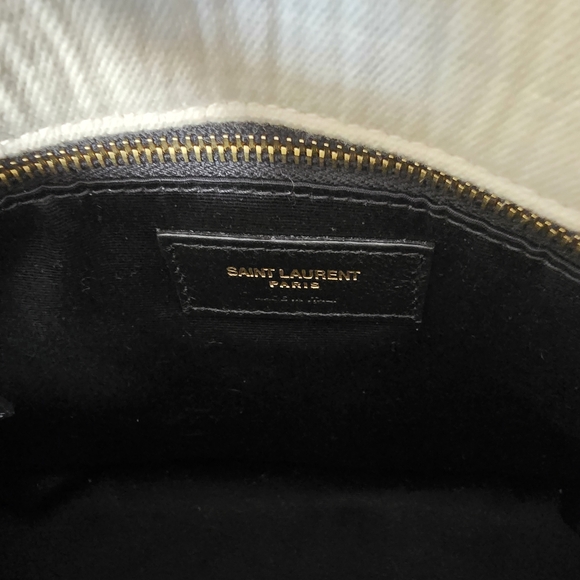 Yves Saint Laurent Medium Lou Puffer Cream Quilted Shoulder Bag